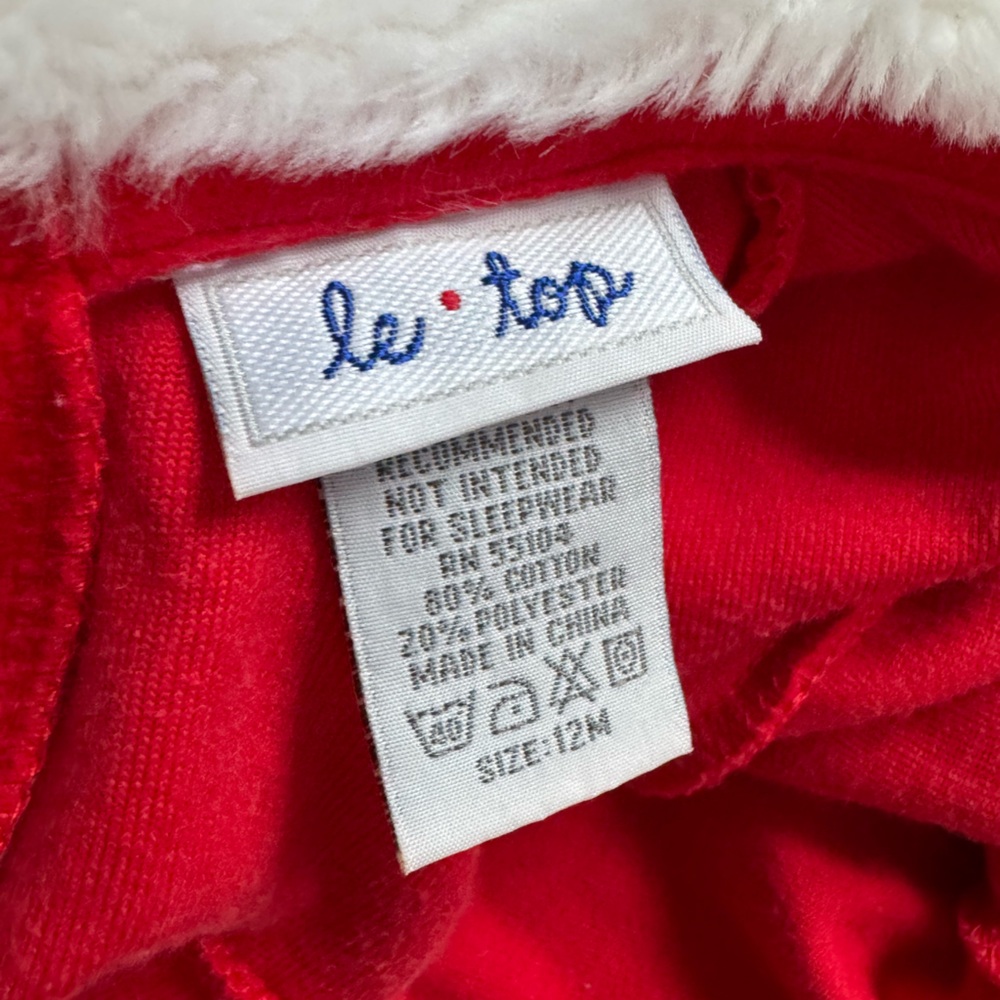 Le Top Red and White Kids Santa Dress - Picture 2 of 2
